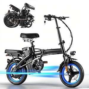 Folding Electric Bike for Adults, 500W Motor 25MPH & 35Miles Long Range, 14” Mini E-Bi