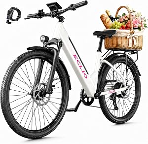 ECLIO 26" Electric Bike for Adults, Step-Thru Commuter Ebike with 750W Peak Motor, 48