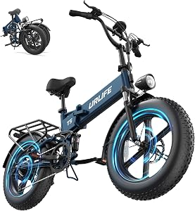 URLIFE Folding Electric Bike for Adults, 20" x 4" Fat Tire Ebike, 48V 13AH, Full