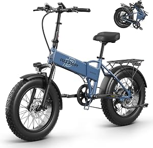 PUCKIPUPPY Folding Electric Bike, 960W Peak Foldable Ebike, 48V 15AH Battery Electric Bike