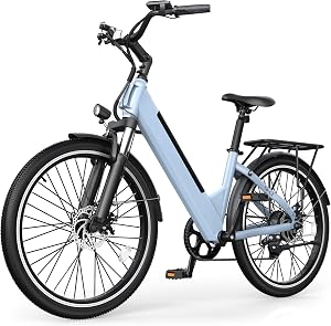 Loeook Electric Bike for Adults,26" Step-Thru EBike with 1000W Peak Motor,50 Miles 20