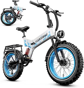 vefreedom 1500W Folding Electric Bike for Adults, 52V 20AH Large Removable Battery E Bike,