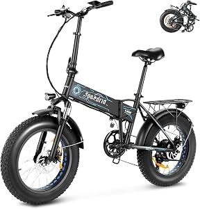 ANCHEER Folding Electric Bike for Adults, Electric Bicycle with 500W Brushless Motor(Peak 