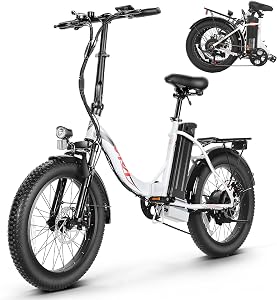 Vivi MT20UL Portable Electric Bike 20" x3.0 Fat Tire Foldable E-Bike with 48V 499.2WH