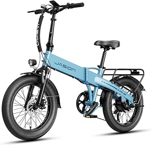 Jasion EBS Folding Electric Bike for Adults, Compact Portable 20" Fat Tire Ebike with