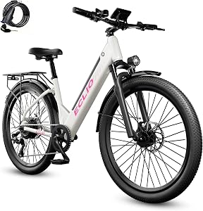 Electric Bike for Adults, 750W Motor Step-Through Ebike, 26'' Electric Bicycle with 480Wh 