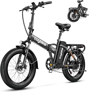 bluebiko 1000W Folding Electric Bike, 48V 20AH Large Removable Battery E Bike, 80 Miles Ma