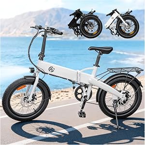 Crendal 20" Folding Electric Bike for Adults, 48V 1200W Peak Motor, 40–80 Miles(Pedal