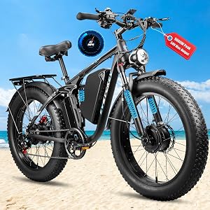 EVBYCKEV 9000W Peak Dual Motor Electric Bike,52V 34Ah 1972Wh Ebike for Adults,42-47MPH Fas