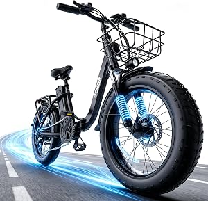 GOKEEP 1800W Foldable Electric Bike for Adults, 86 Miles PAS Range, 52V 18.2Ah Removable L