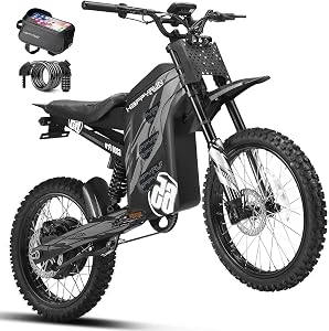 HAPPYRUN G300 Pro Electric Dirt Bike for Adults, 72V 30Ah Battery, 6500W Motor, 50 MPH Spe