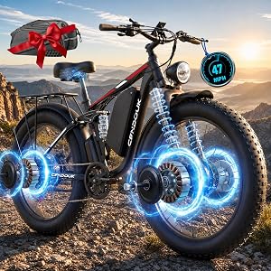 Fenweld Peak 9000W Electric Bike for Adults,58V Max Output 36Ah Dual Motor Ebike,Fast 47MP